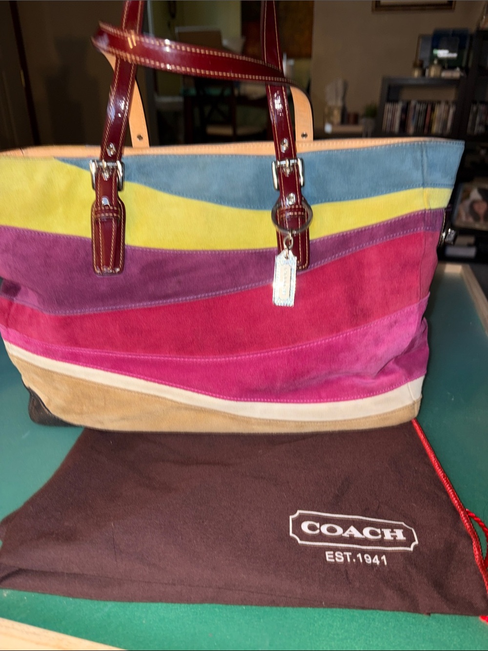 Coach Limited Edition Suede Large Wave Multicolor Gallery Tote. Great Condition - Picture 14 of 14